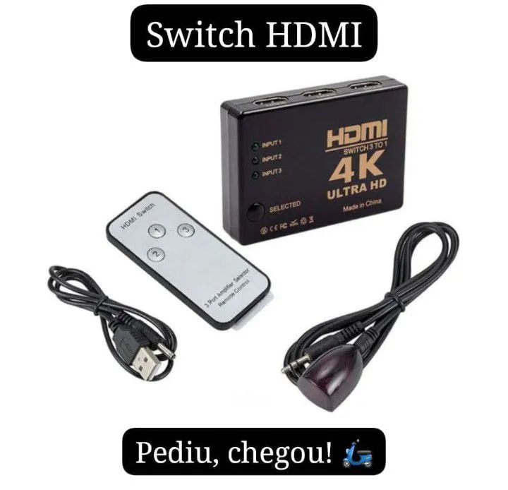 Switch HDMI 3 x 1 4k (Delivery) - Foto 3