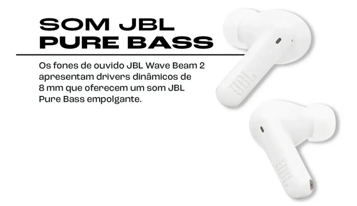 Fone De Ouvido - Wave Beam 2 Jbl - Branco -  Original - LACRADO - Foto 3