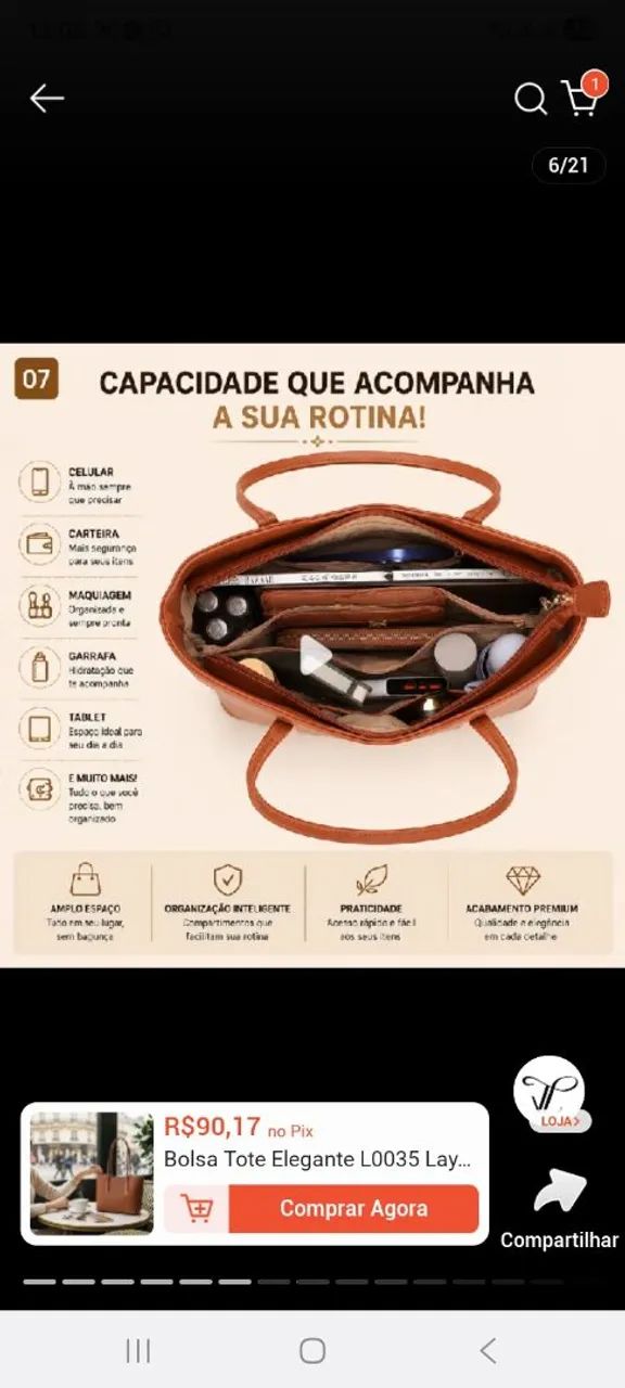 Bolsa de ombro elegante - Foto 2