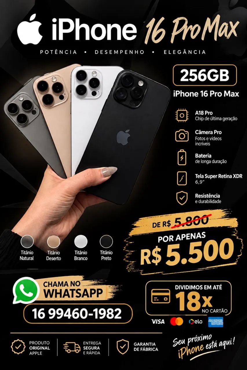 iPhone 16 pro Max 256g Classe A 