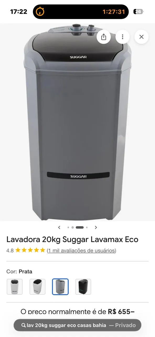 Lavadora Suggar 20 kg.Nova com nota - Foto 3