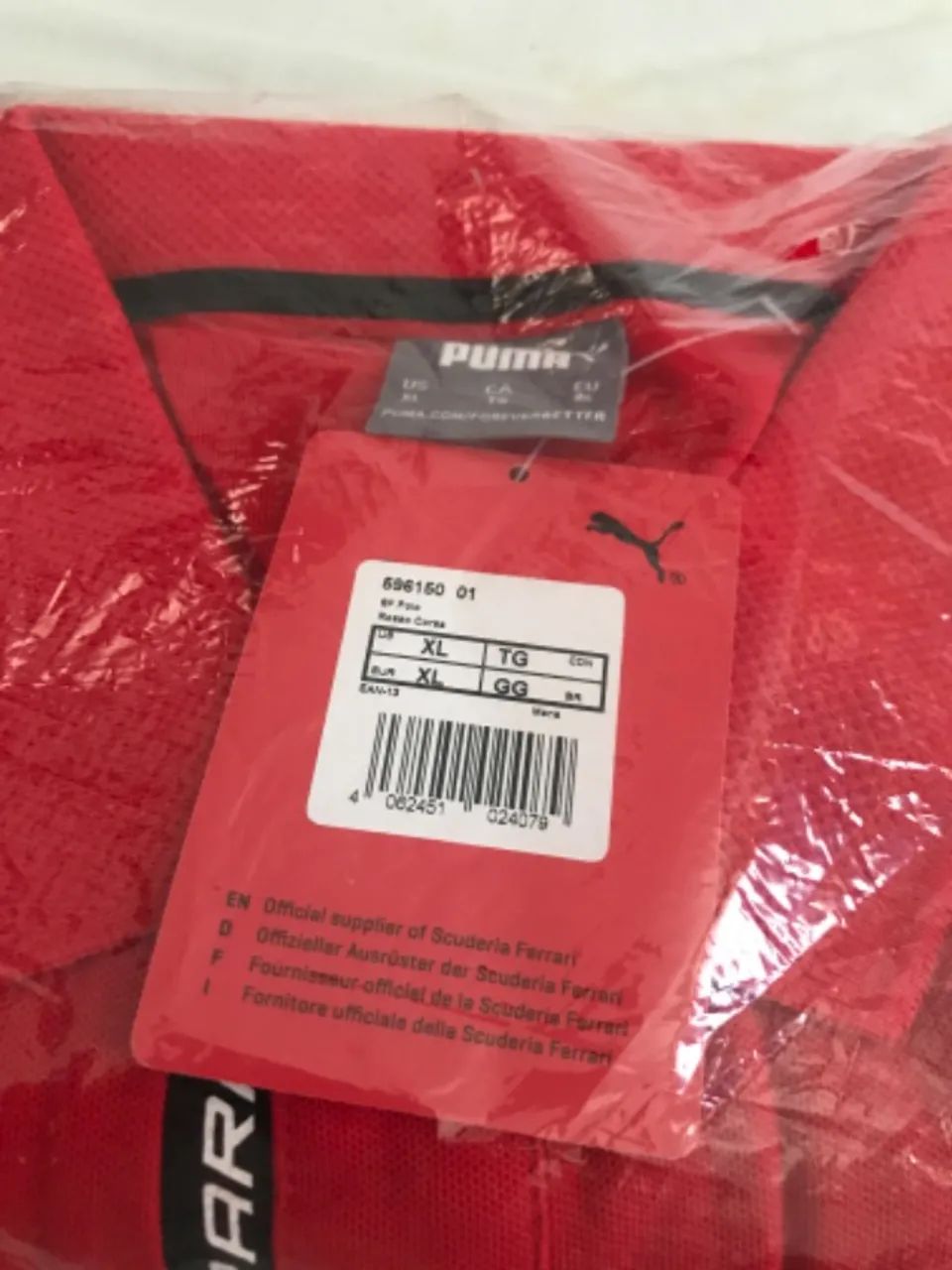 Camisa Polo Puma Logo Scuderia Ferrari Original  - Vermelha - Tam XL ( codigo: 596150)