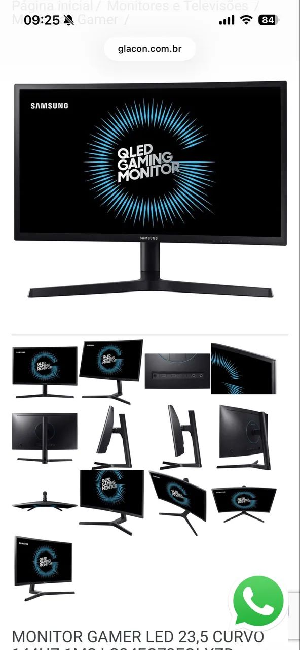 Monitor Curvo 144hz QLED