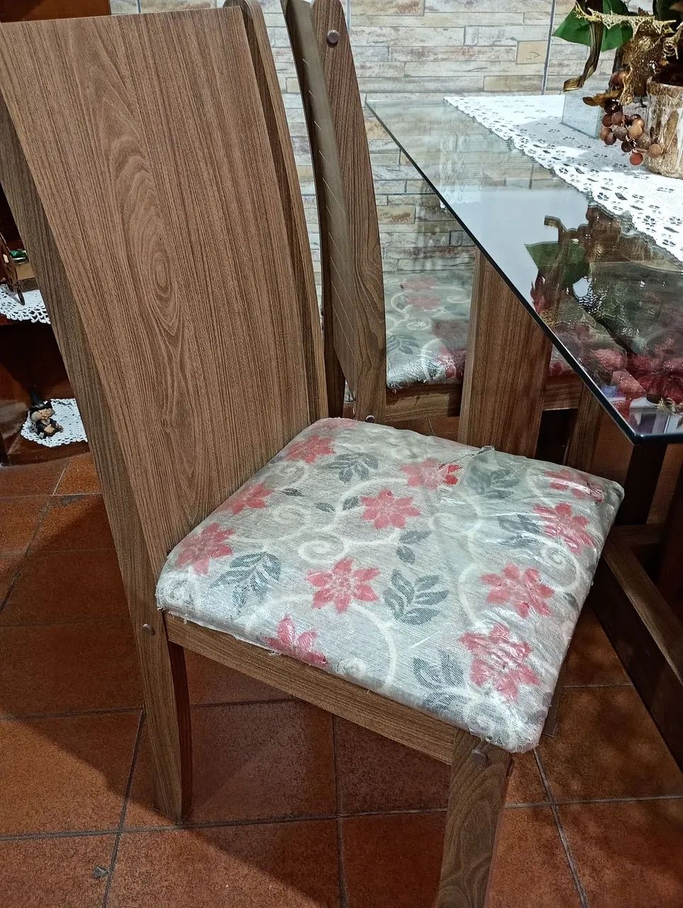 Mesa de Madeira com Tampo de Vidro  - Foto 2