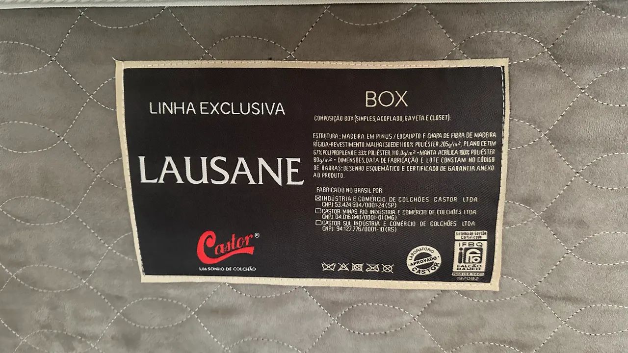 Cama Box + Colchão Castor Casal Lausane One Face - Foto 3