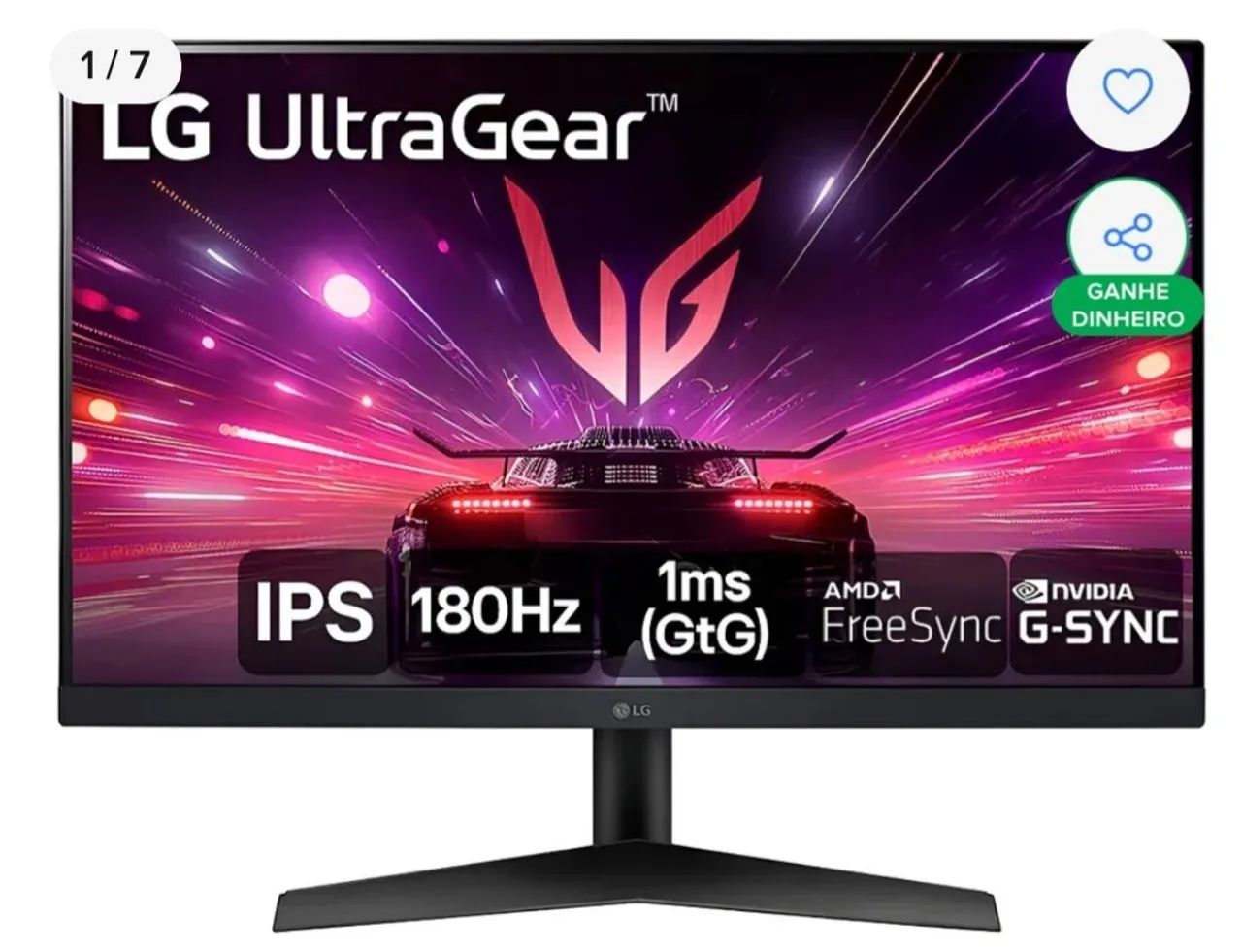 Monitor LG ULTRAGEAR 24 pol 180hz 1ms