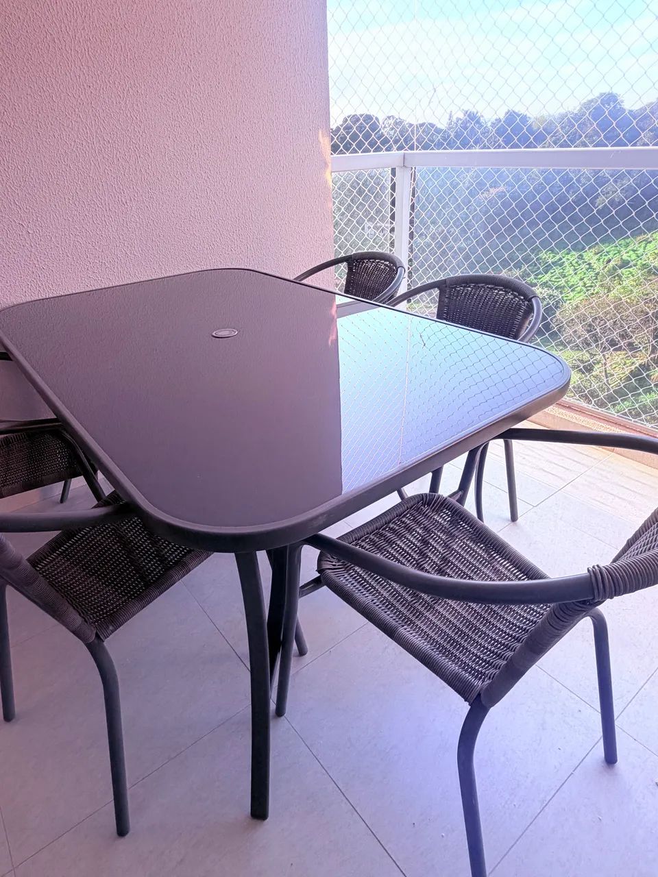 Mesa de vidro com 6 cadeiras exterior  - Foto 3