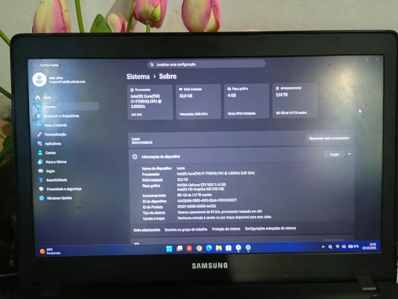 Notebook Samsung odyssey 32g de RAM  - Foto 4