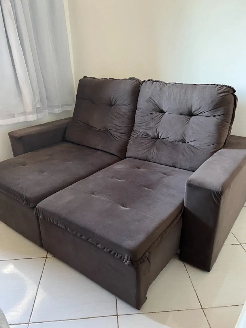 VENDO SOFA RETRÁTIL E RECLINÁVEL MARROM - Foto 3