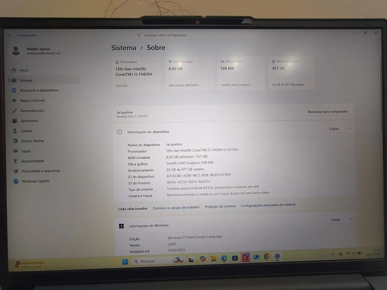  NOTEBOOK LENOVO IDPD13G 3I I5 - Foto 3