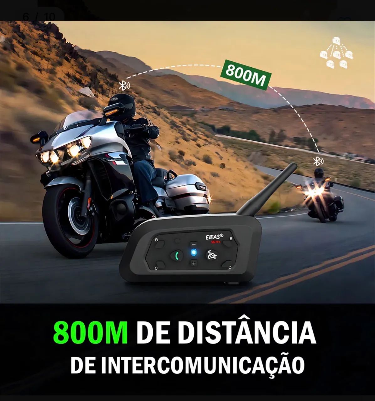 VENDO Par de Intercomunicador Moto Ejeas V6 Pro - Foto 2