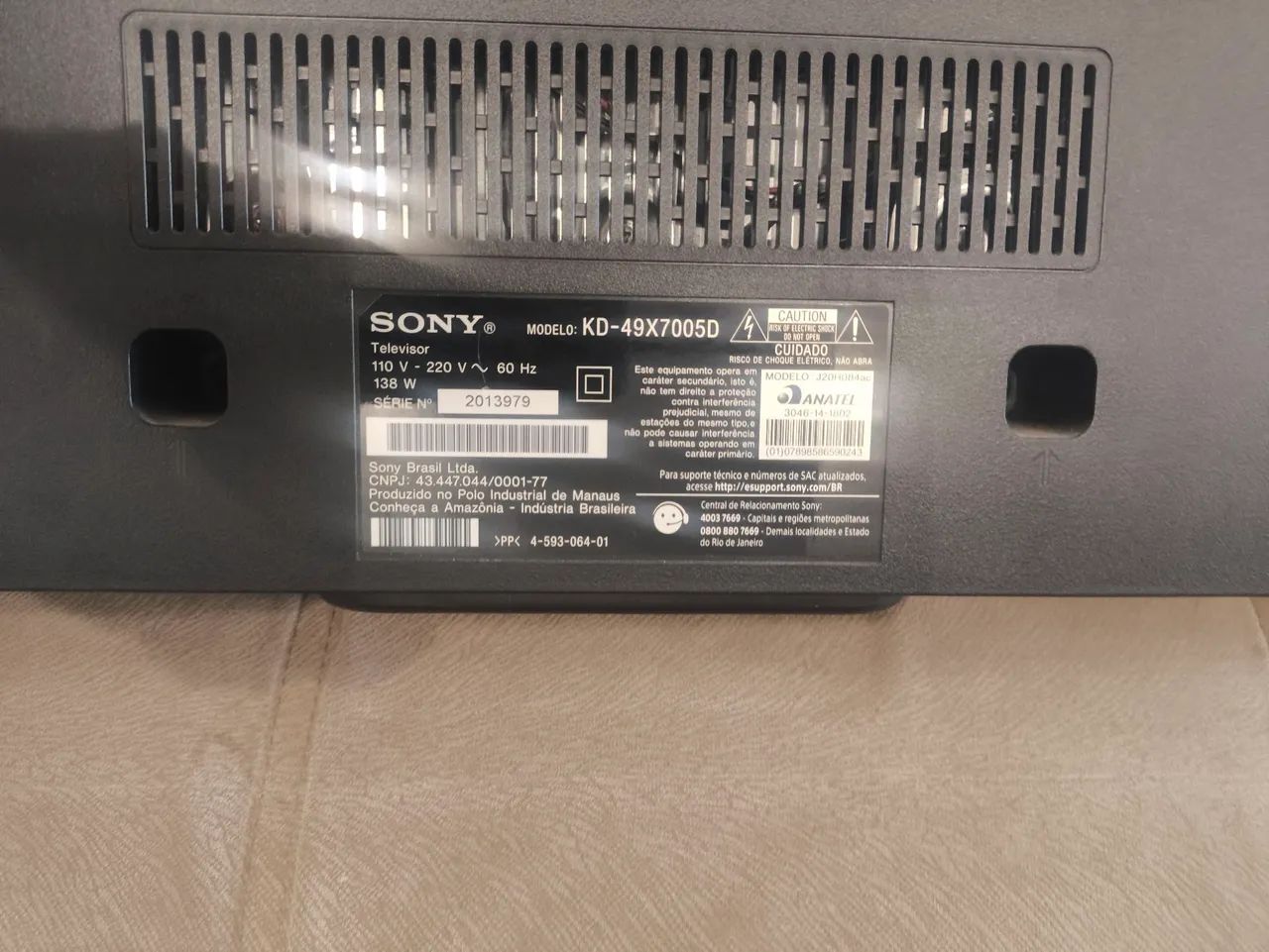 TV Sony Bravia 49" 4K Android - Para Retirada de Peças