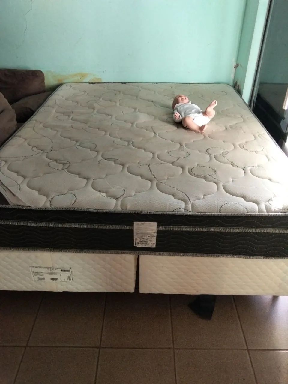 Cama box casal king confortável completa 