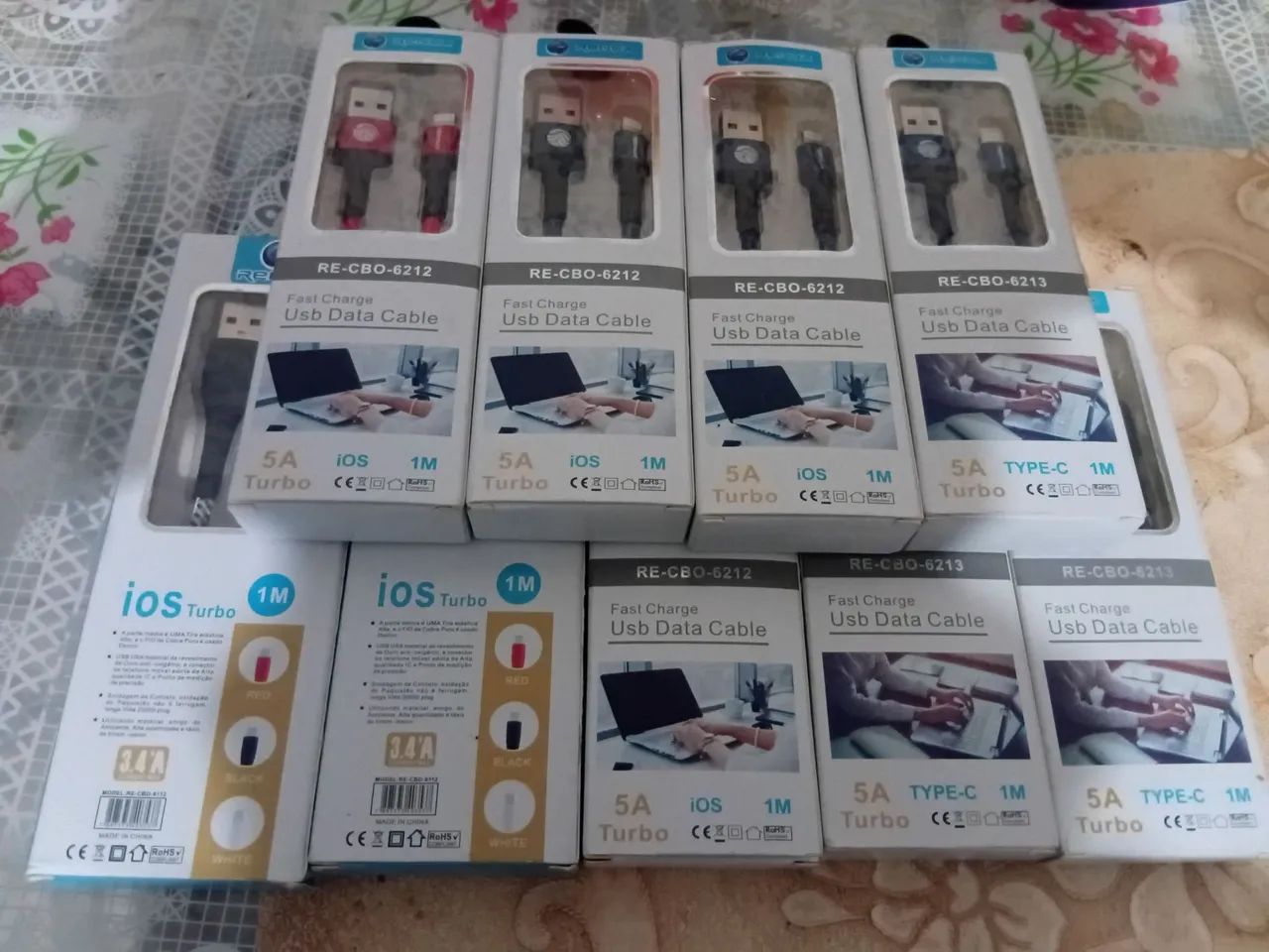 Cabos de carregamento Turbo IOS E ANDROID
