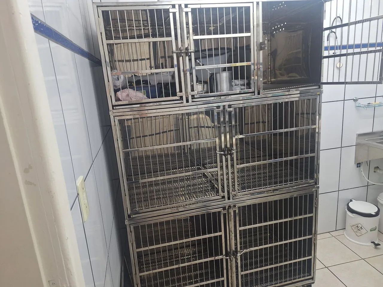 Canil aço inox para 7 animais