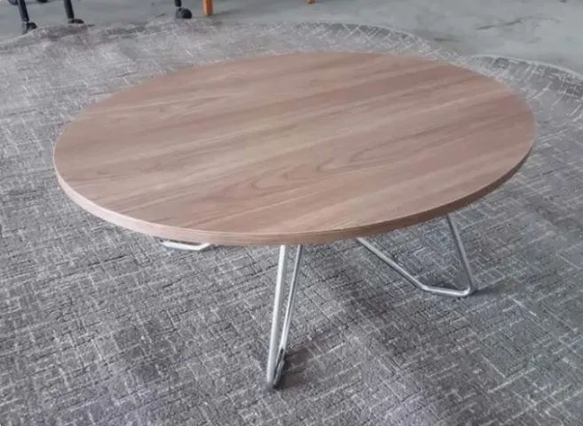 Mesa de Centro Oval Base de Metal Tampo Teka - Foto 5