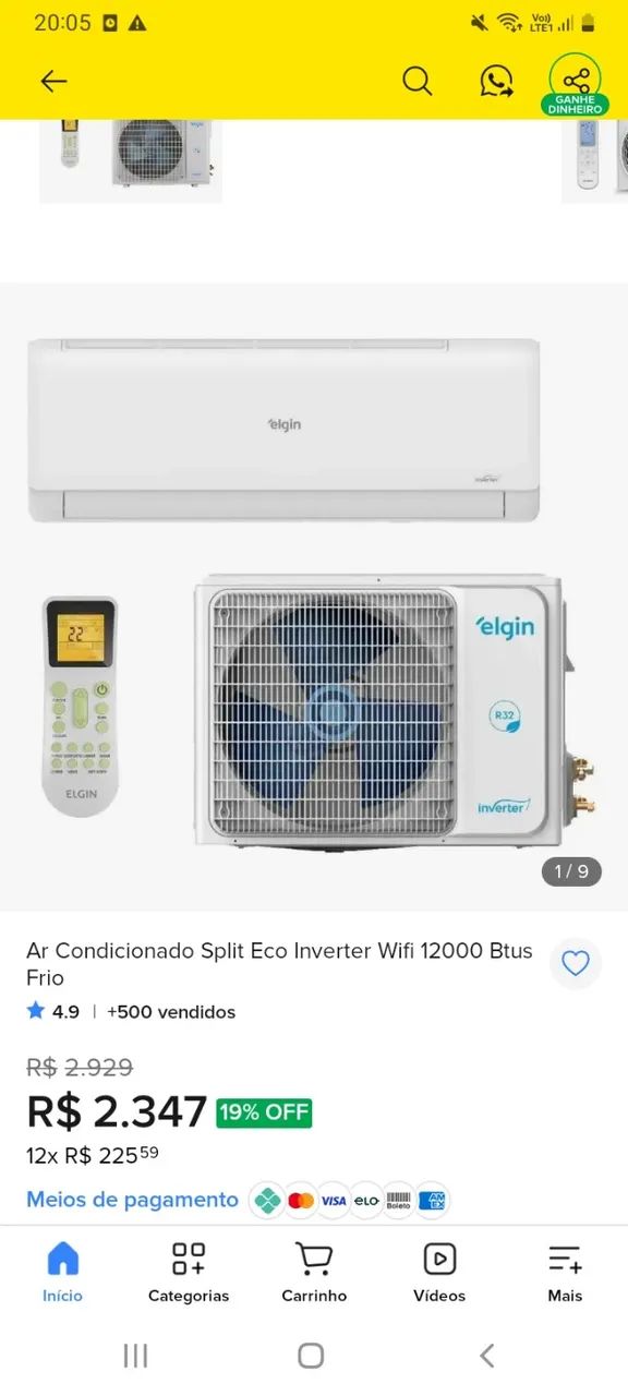Ar condicionado novo