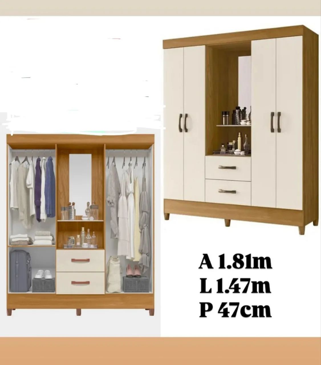 Preço Especial de Guarda Roupa Casal Com Espelho!!
