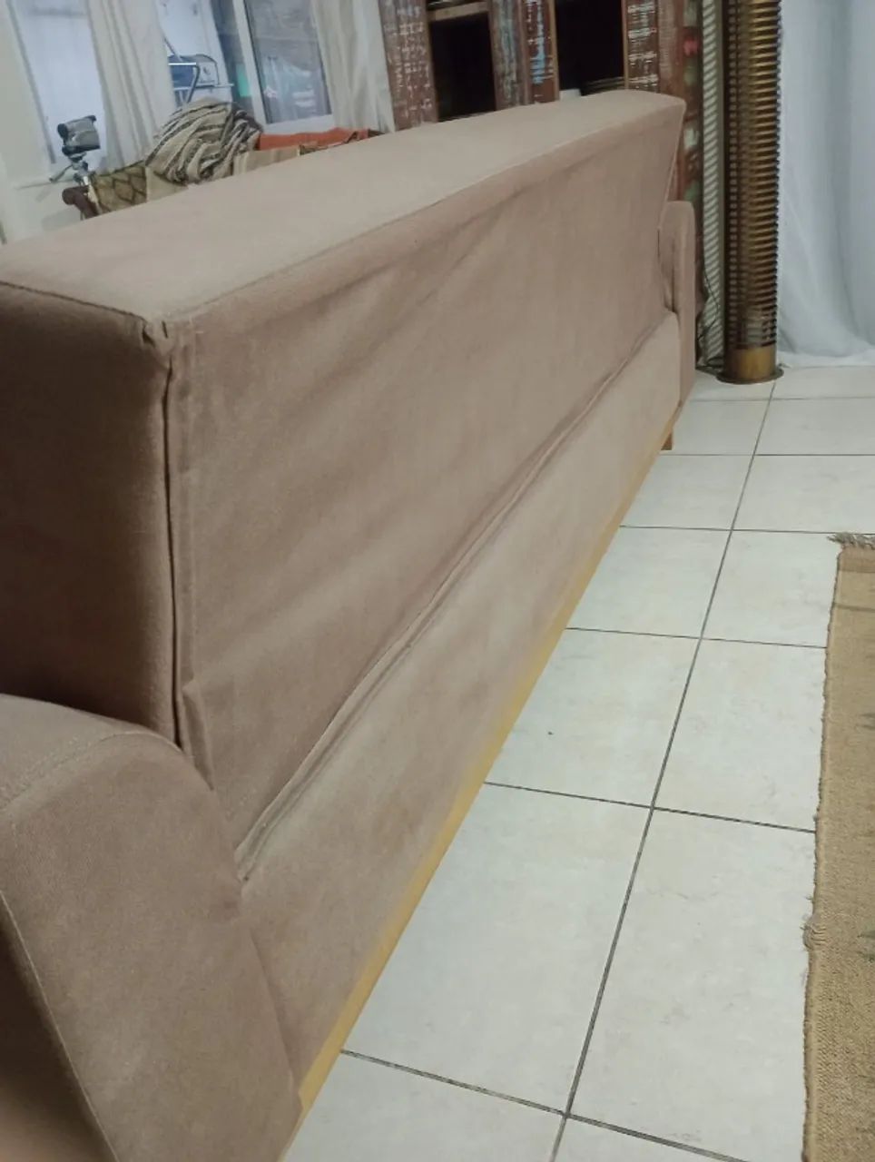 Sofá Cama 3 Lugares Bege - Elegante e Confortável - Foto 5