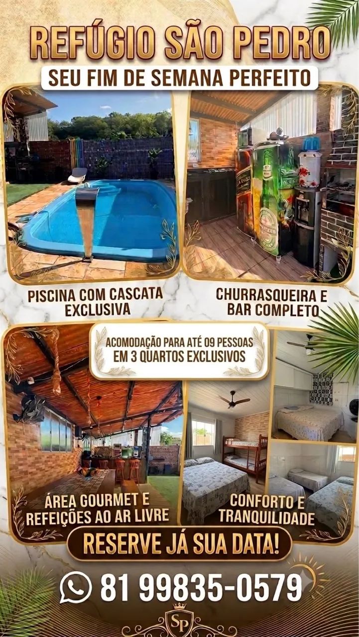 Área de lazer , piscina, churrasqueira, sítio