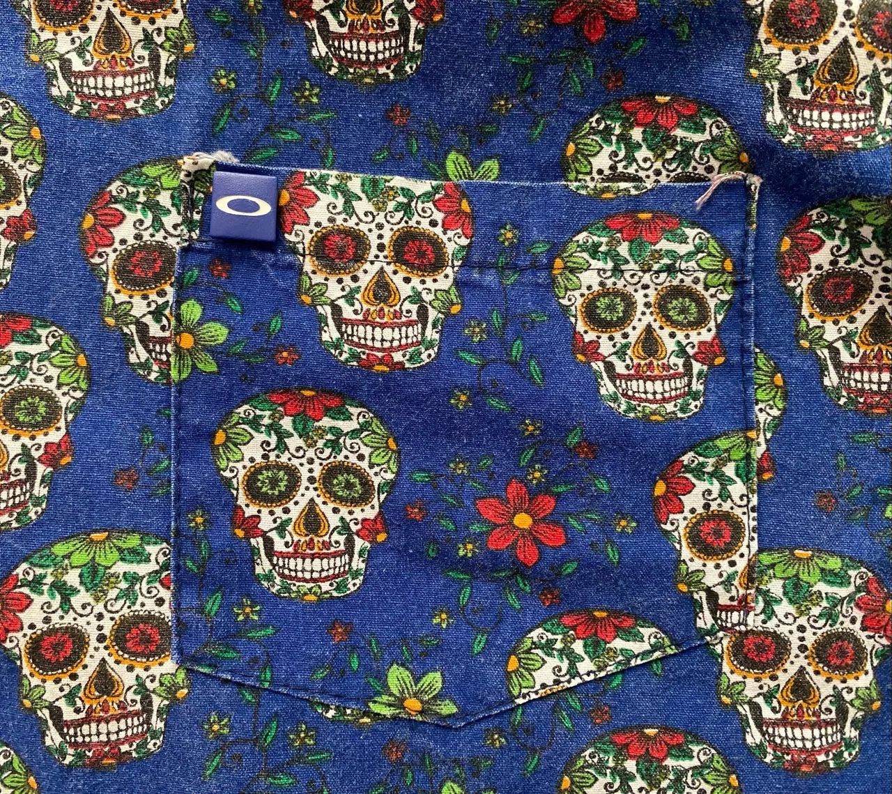Camisa Oakley Caveiras Azul - M - Foto 3