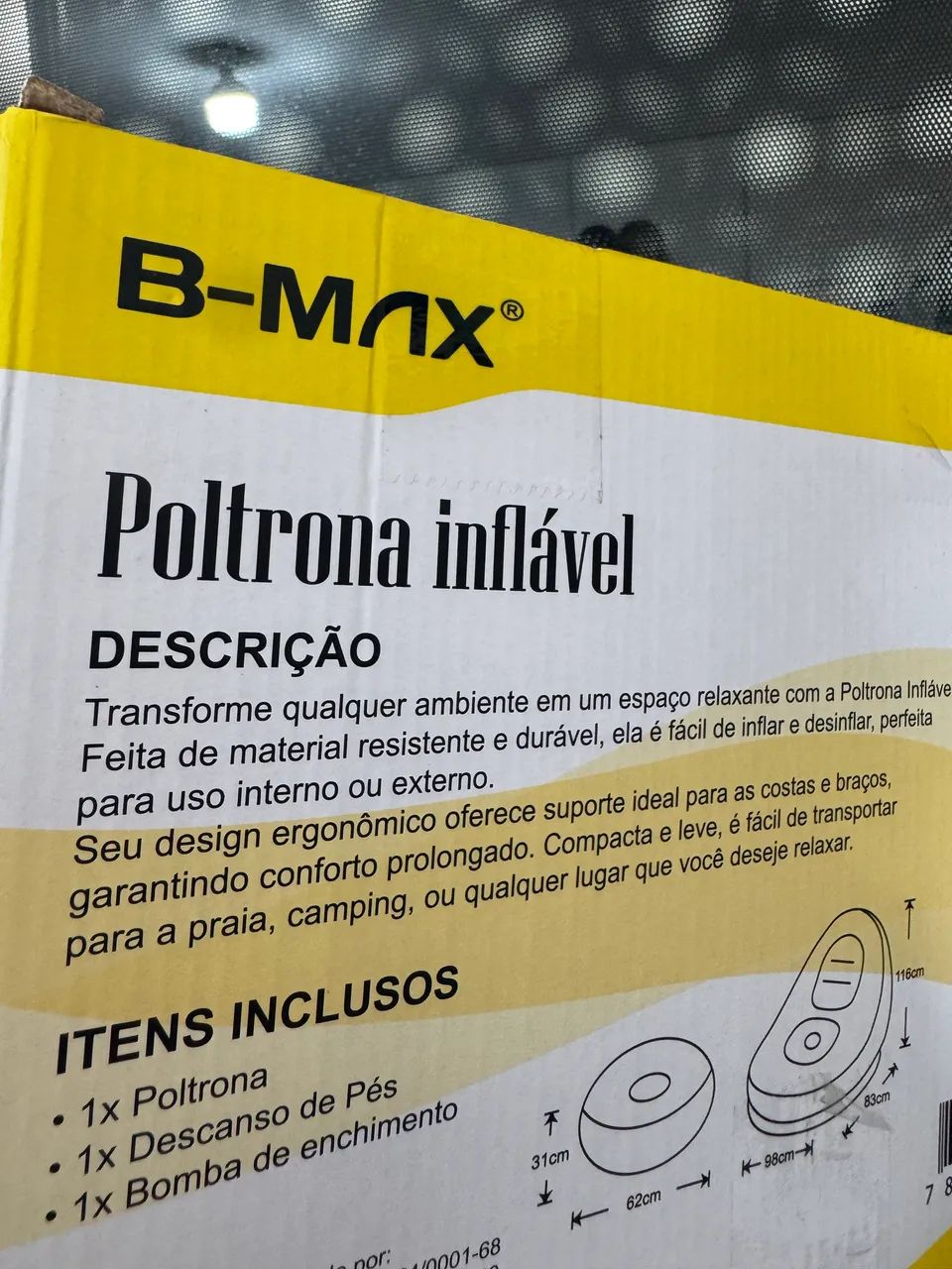 Poltrona Inflável B-MAX com Descanso de Pés + Bomba de Enchimento - Foto 3