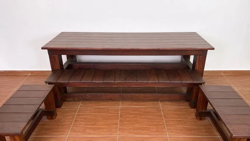 Mesa de Madeira Rustica Maciça 10 Lugares - LEIA!