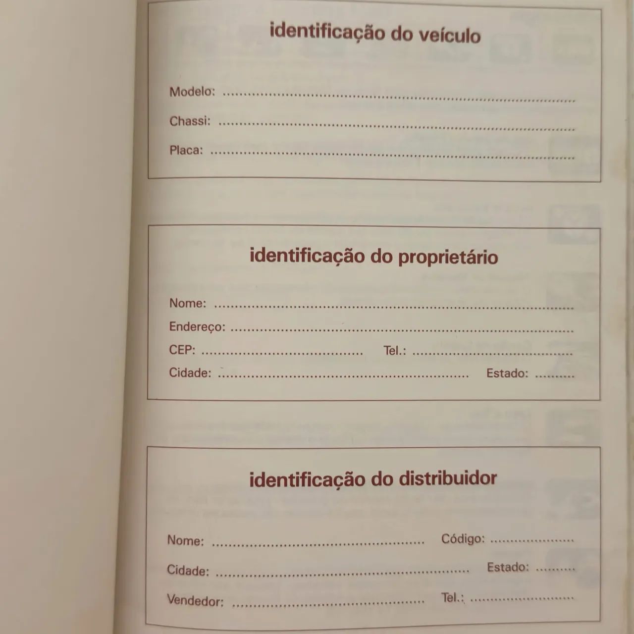 Manual do Proprietário Original Ford Escort 1993 - Peças para