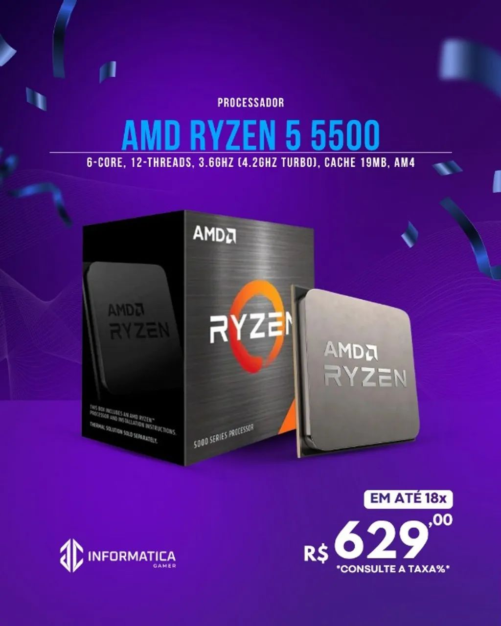 PROCESSADOR AMD RYZEN 5 5500