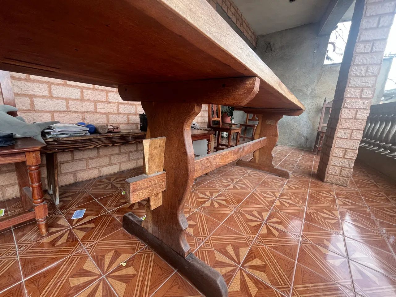 Mesa c/ 8 cadeiras Mogno - Foto 5