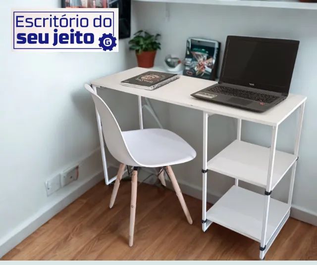 Escrivaninha 1,1m NOVA Mesa Multiuso Estilo Industrial para Computador Notebook de Estudo