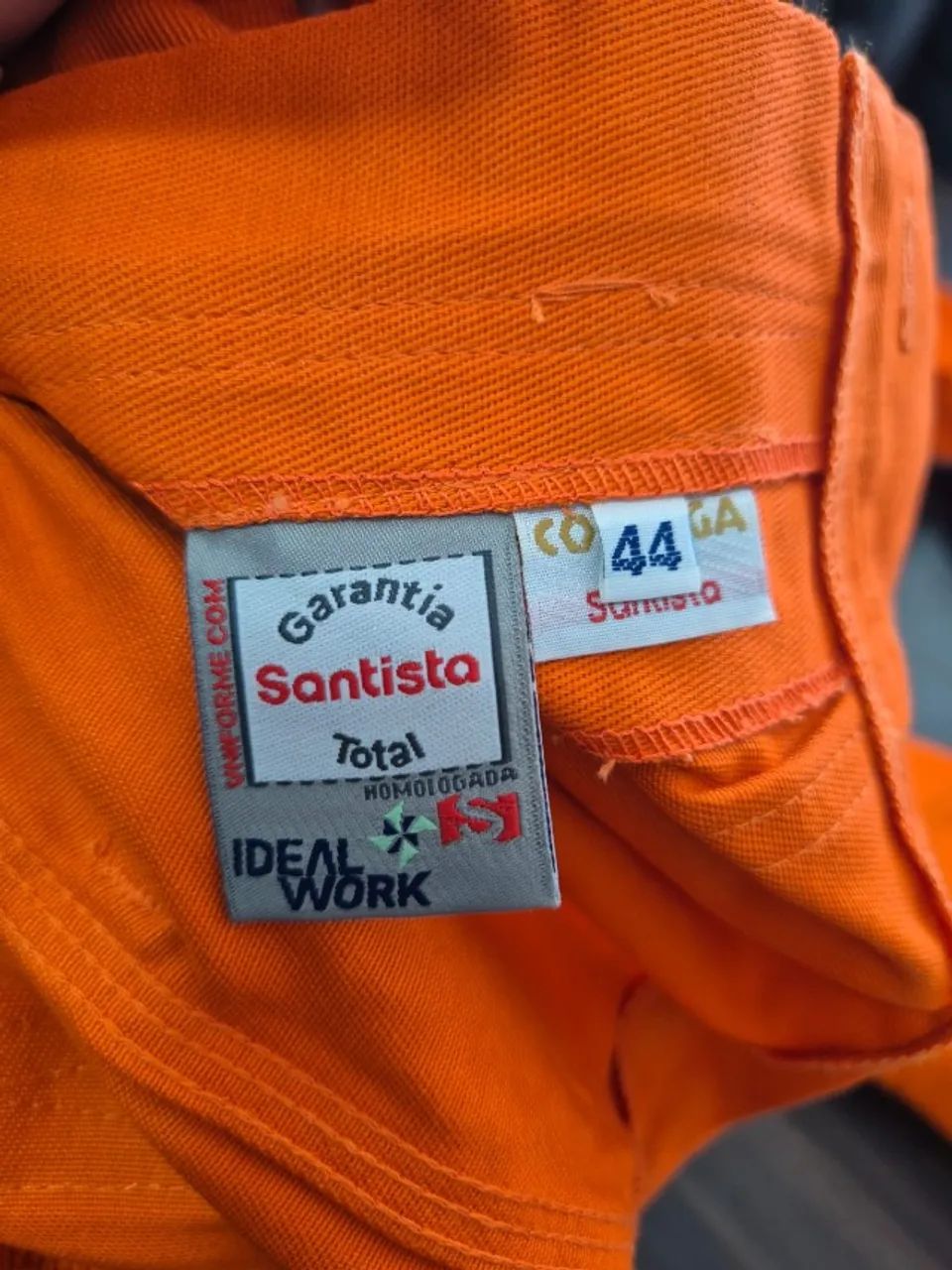 Calça de Uniforme Brim Pesado Laranja - Foto 2