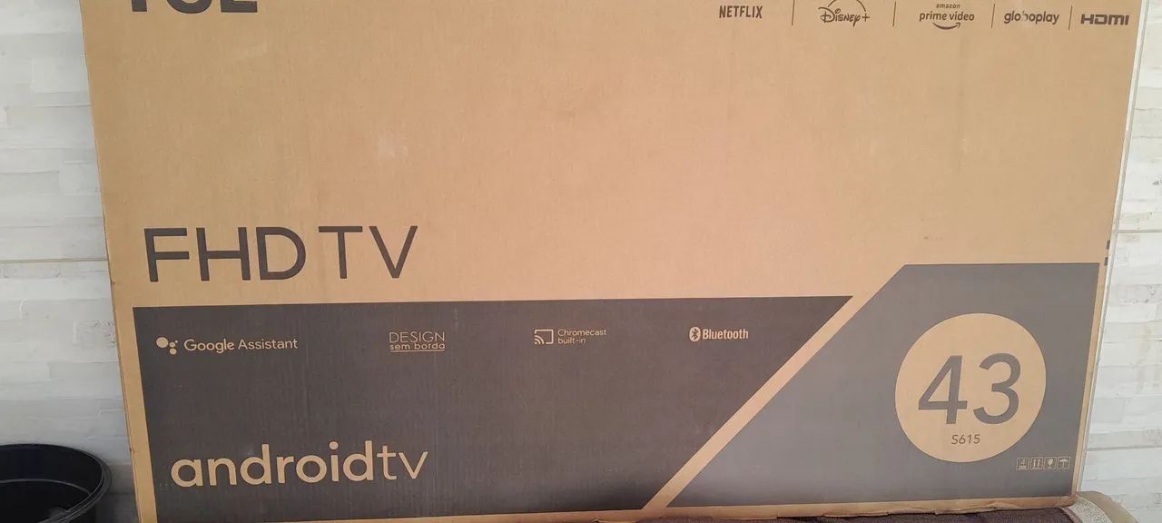 Caixa de papelão para tv de 43" polegadas com proteção de isopor em perfeito estado 