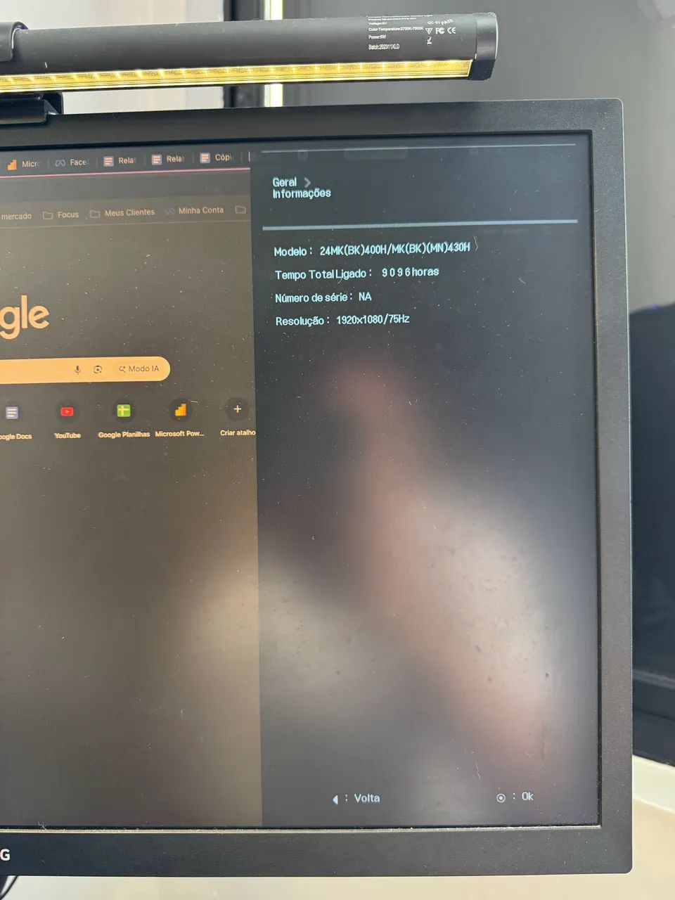 Monitor LG 24 polegadas 75hz + Braço articulado ELG - Foto 2