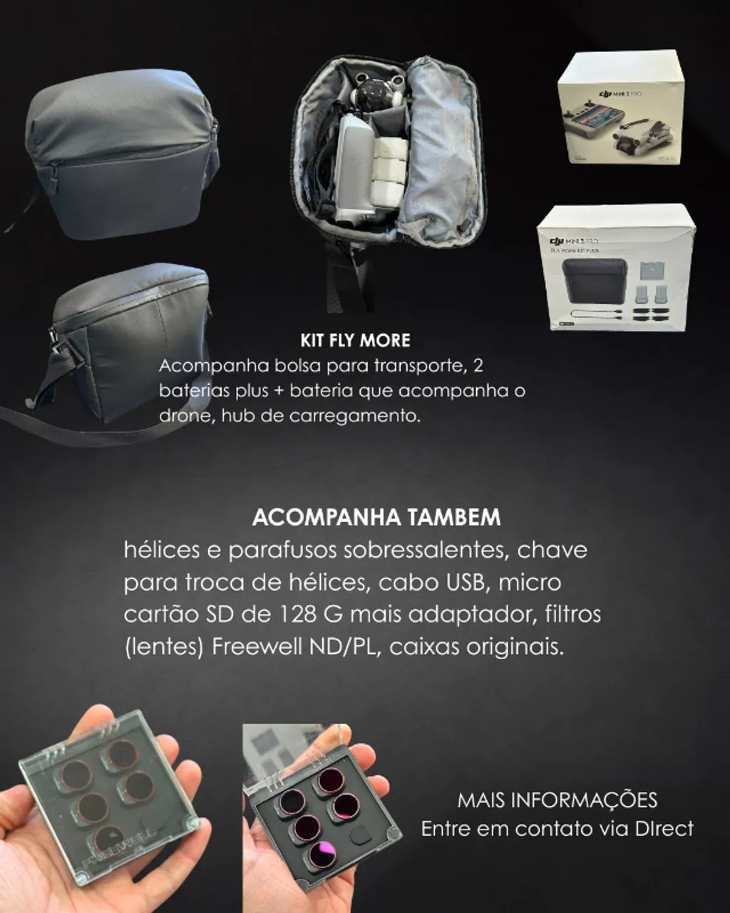 DJI Mini 3 Pro controle RC + Kit Fly More - Foto 3