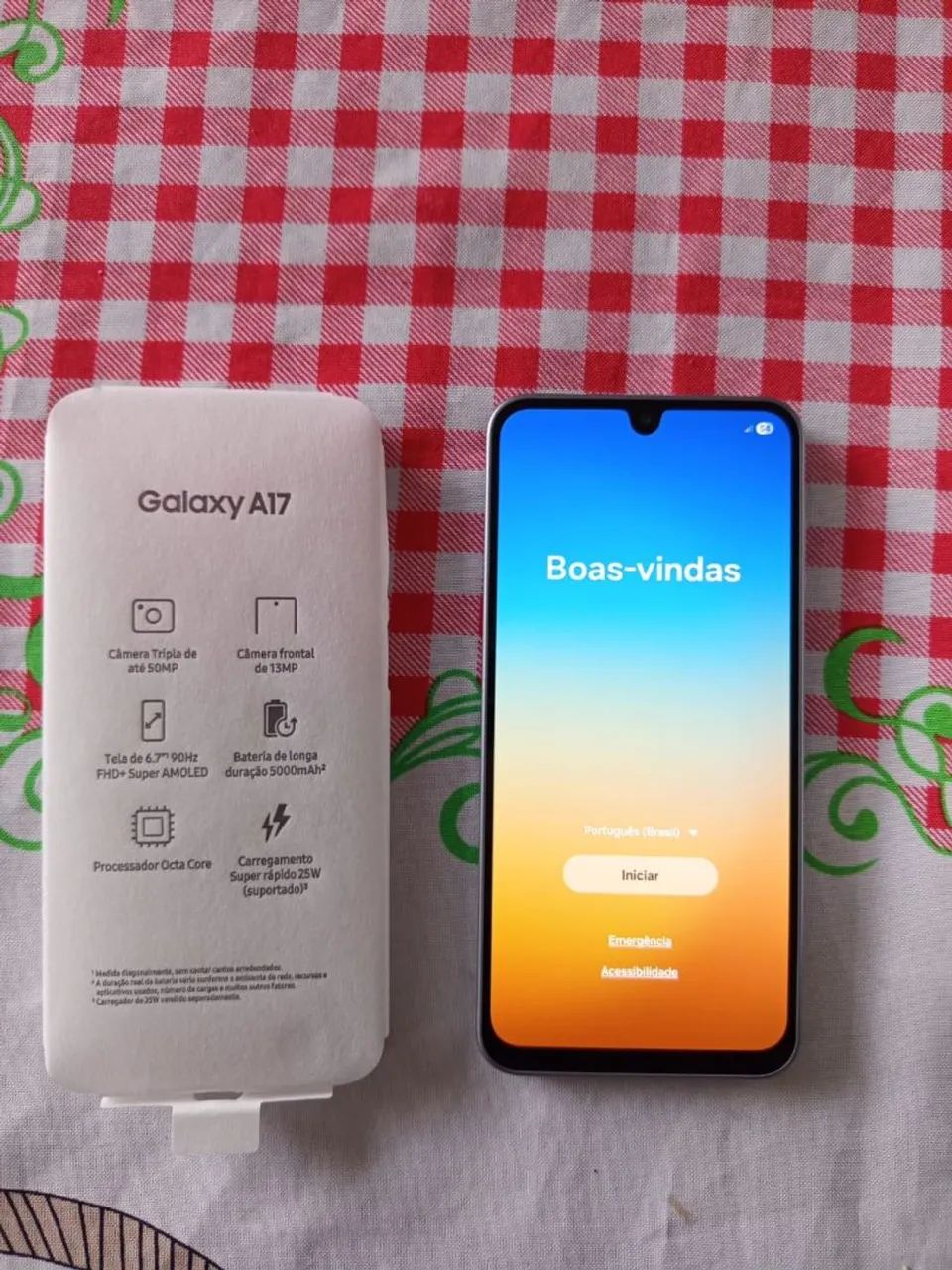 Galaxy a17 8gb ram 256 espaço interno.
