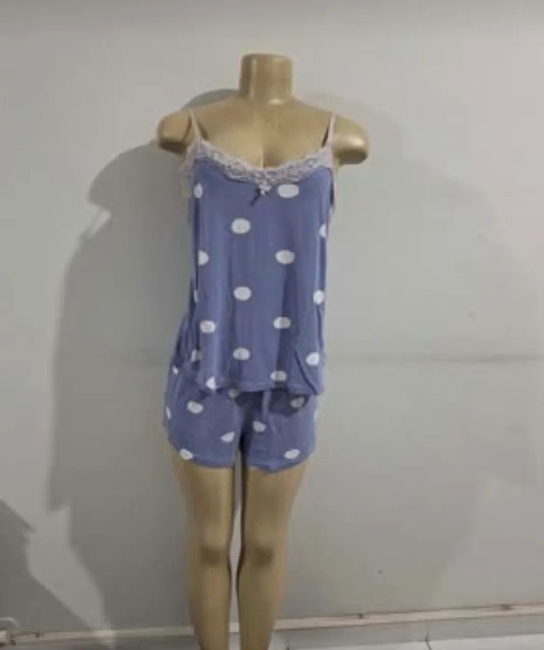 Baby doll feminino bolinhas 