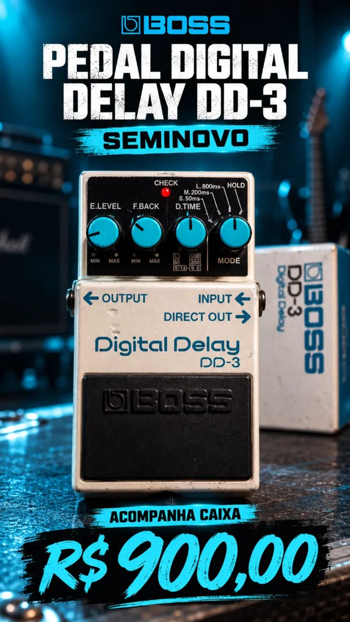 PEDAL DIGITAL DELAY BOSS DD-3 ? SEMINOVO