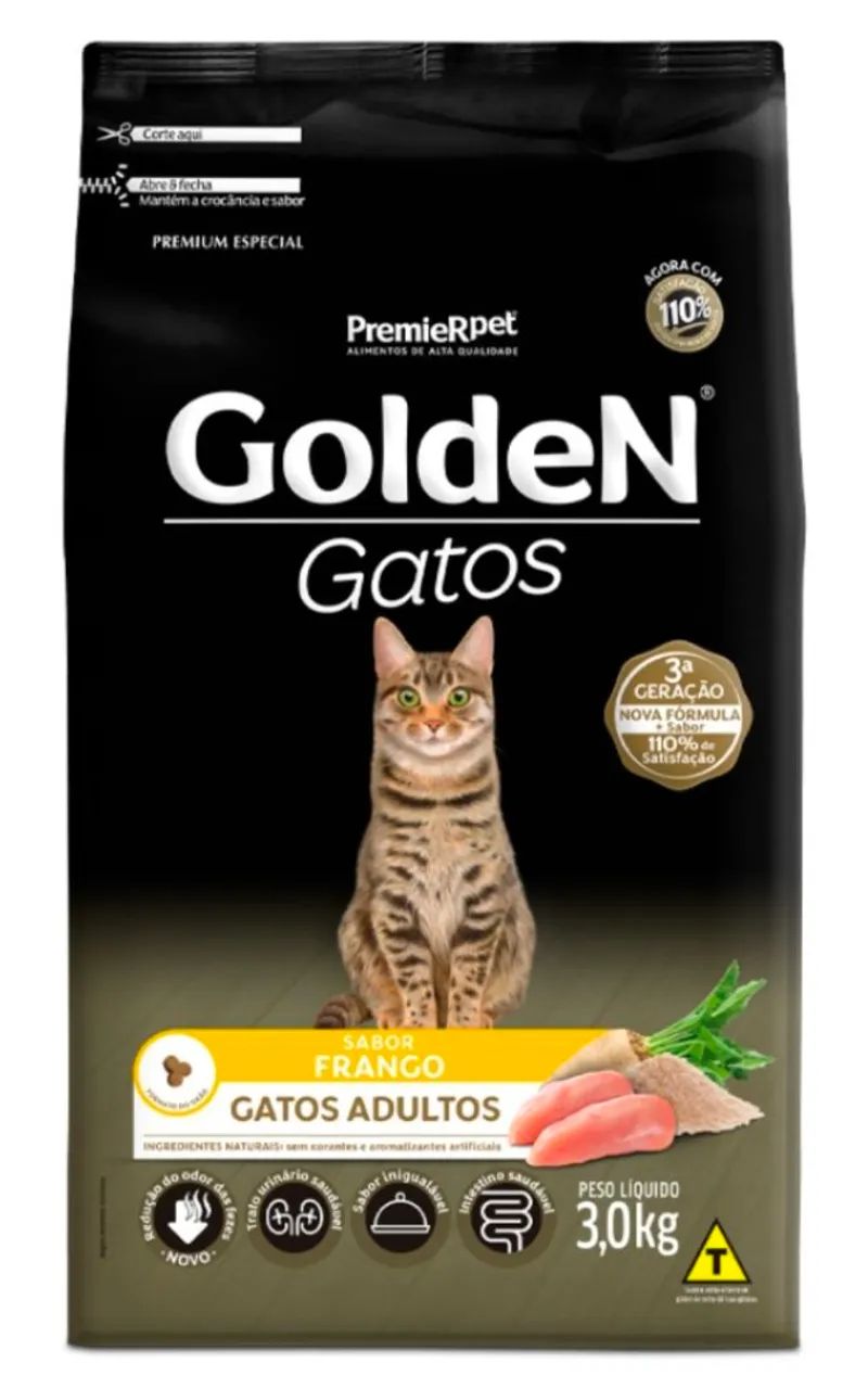 Ração Gatos Golden Frango Adulto Promoção 