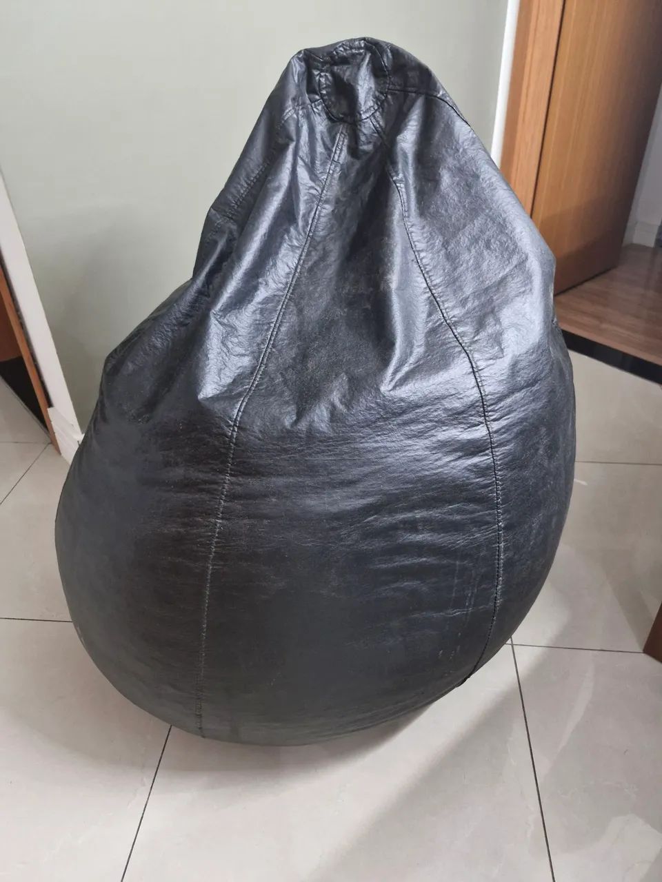 Puff Preto em Courino - Foto 3
