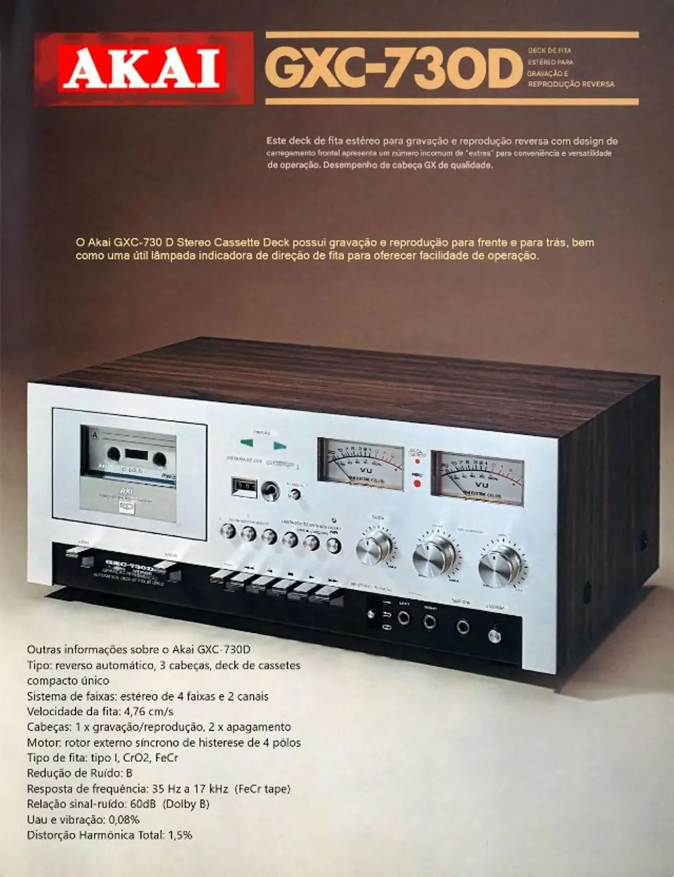 TAPE AKAI GXC 730D IMPECAVEL - Aparelhos de Som - Laguna
