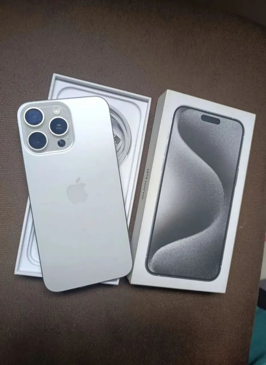 Iphone 15 Pro Max Branco 256GB Bateria 86% Semi Novo C/Caixa