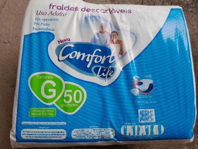 Pacote de Fraldas Geriátricas 50 Unidades - Confort Life 
