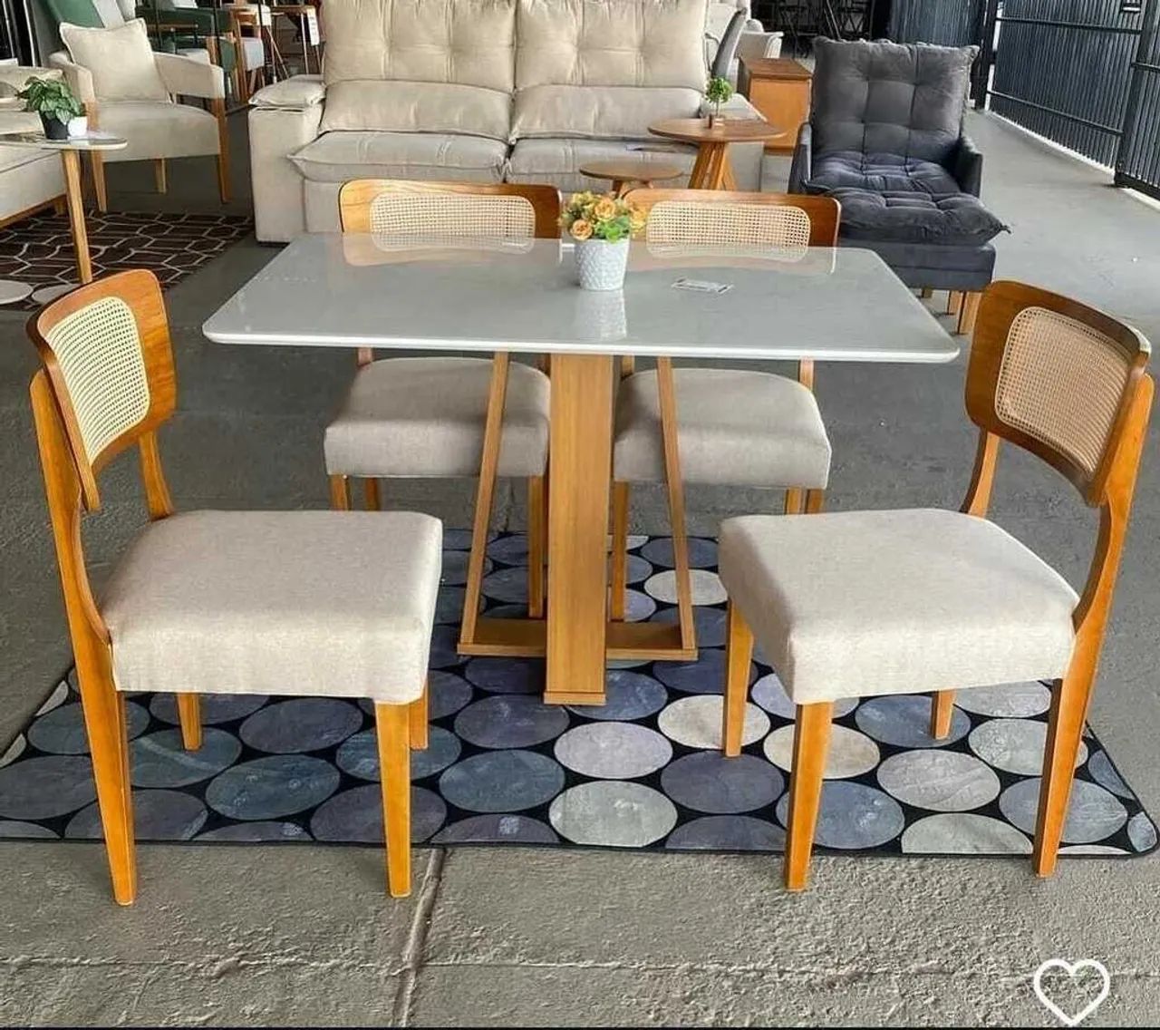 Mesa de Jantar 120x80cm Com 4 Cadeiras - Foto 2