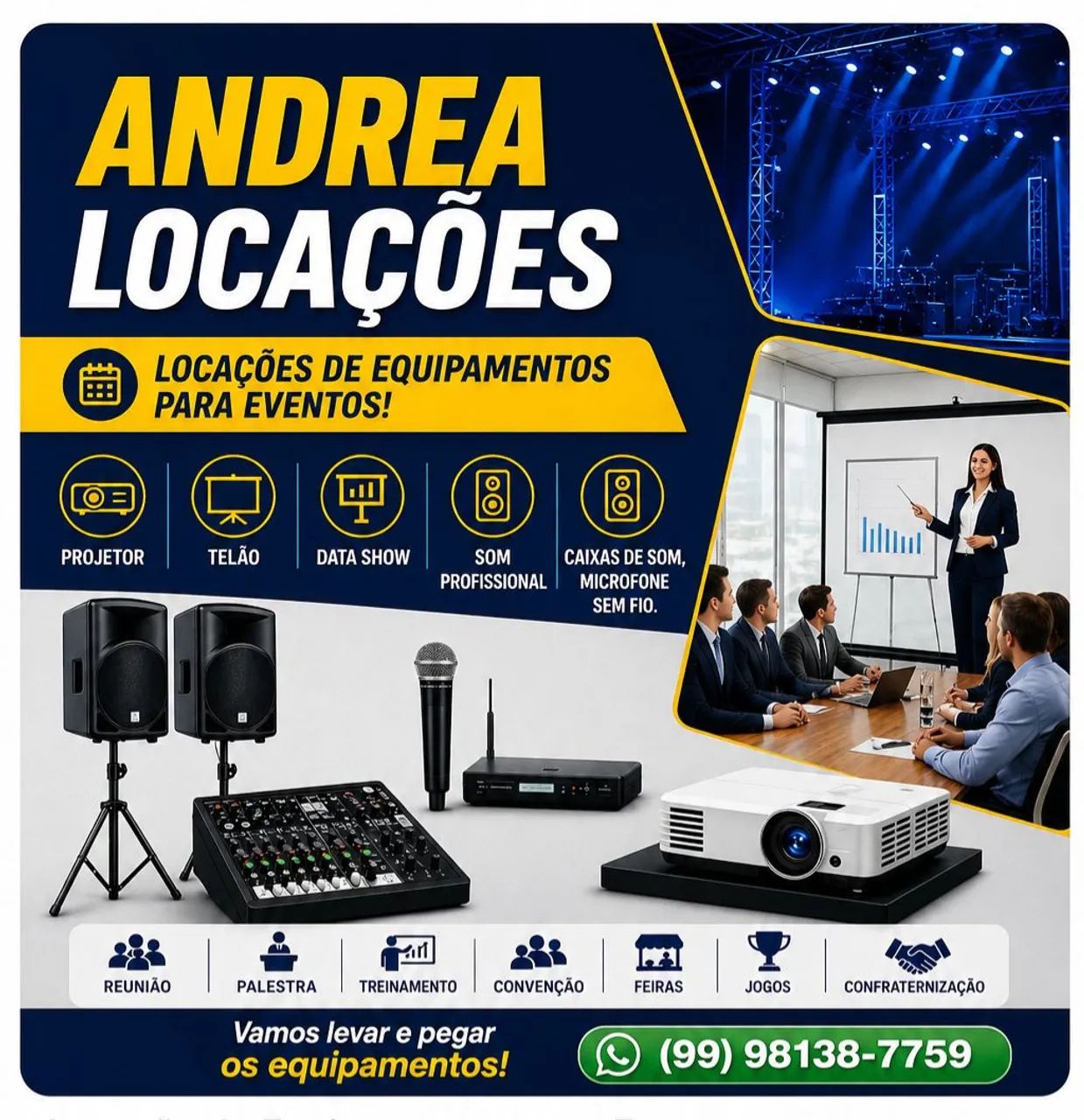 LOCAÇÃO DE EQUIPAMENTOS PARA EVENTOS  