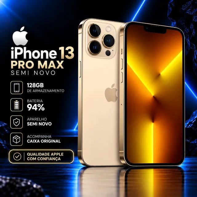 IPHONE 13 PRO MAX 128GB 94% BATERIA - Celulares e Smartphones