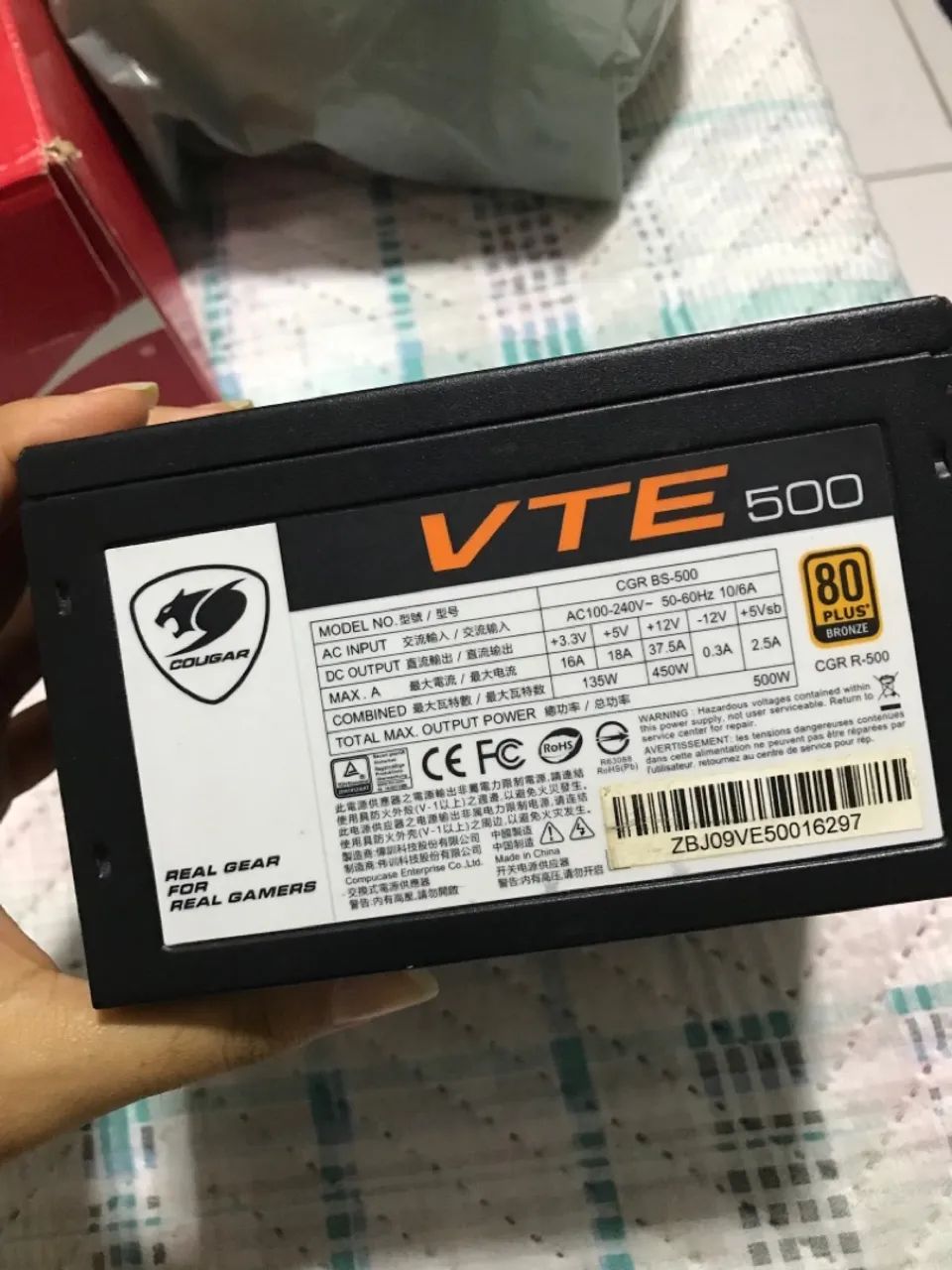 Fonte cougar 500w 80 plus bronze 