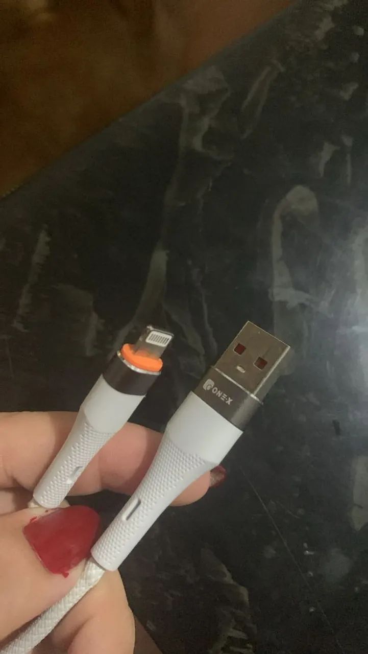 Cabo turbo iPhone USB+ ligthning branco - Foto 3