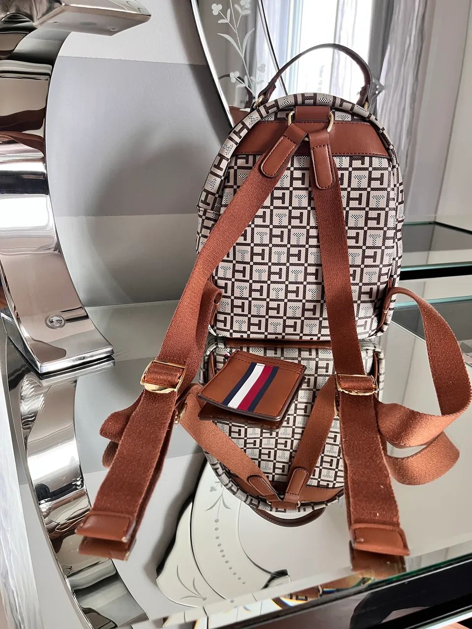 Mini mochila / Mini backpack de couro / sintético - Foto 5