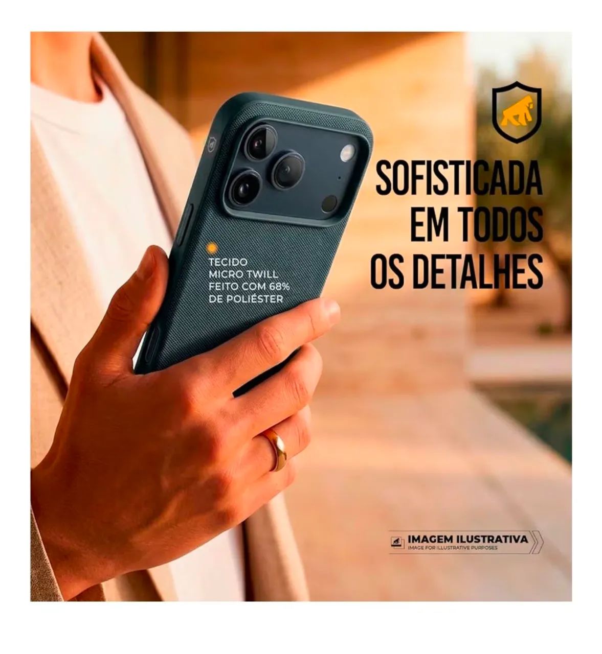 Capa Gshield iPhone 17 pro max ou 18 pro max de Tecido Woov Azul - Foto 3